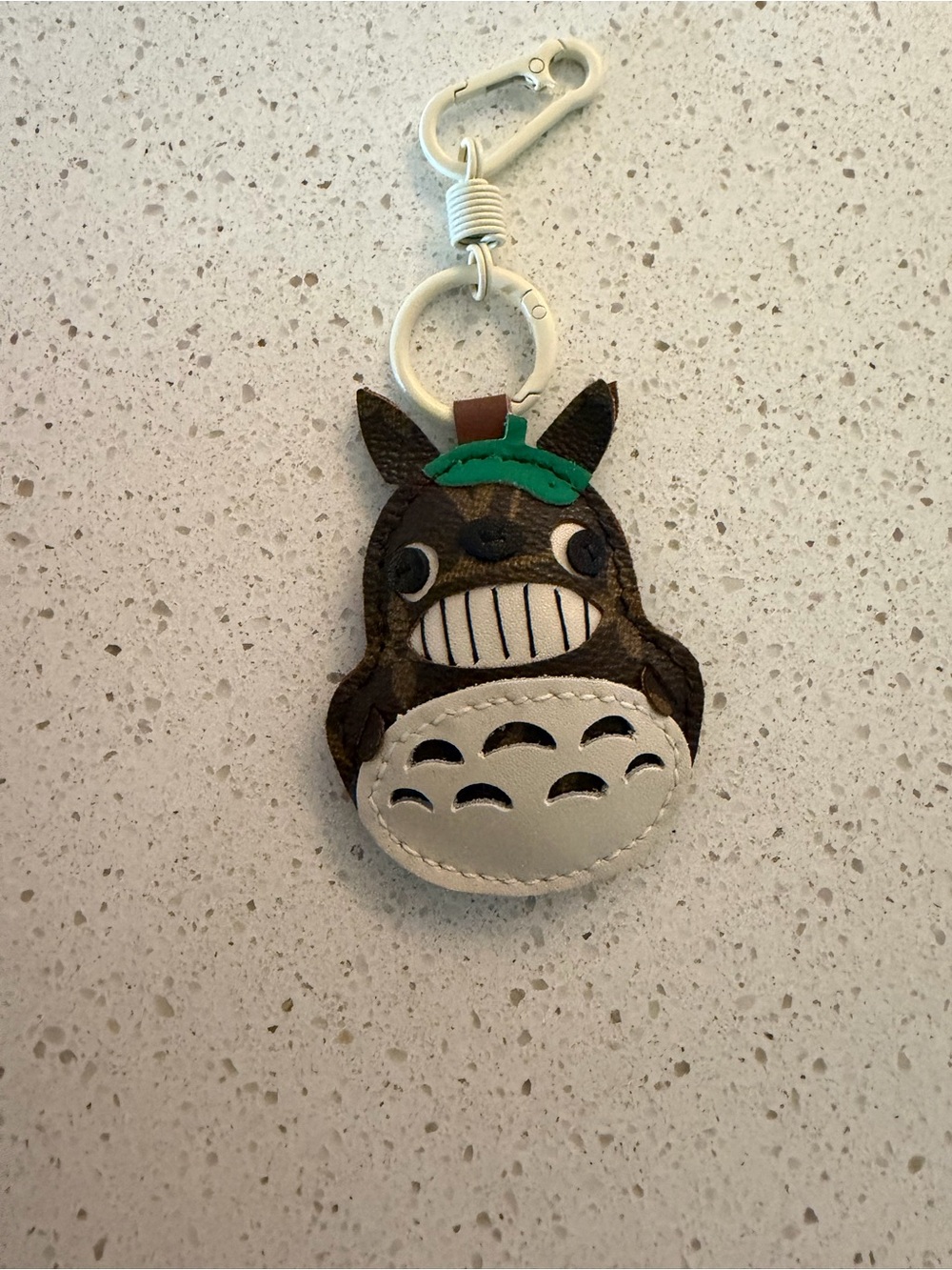 Inspired Brown and White  Keychain Charm
